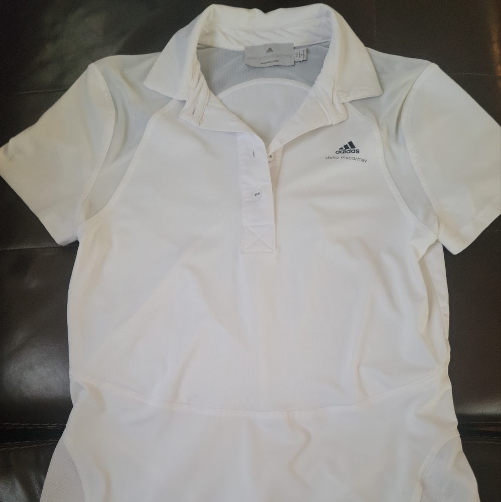 Adidas by Stella McCartney white golf tennis mesh top size 40